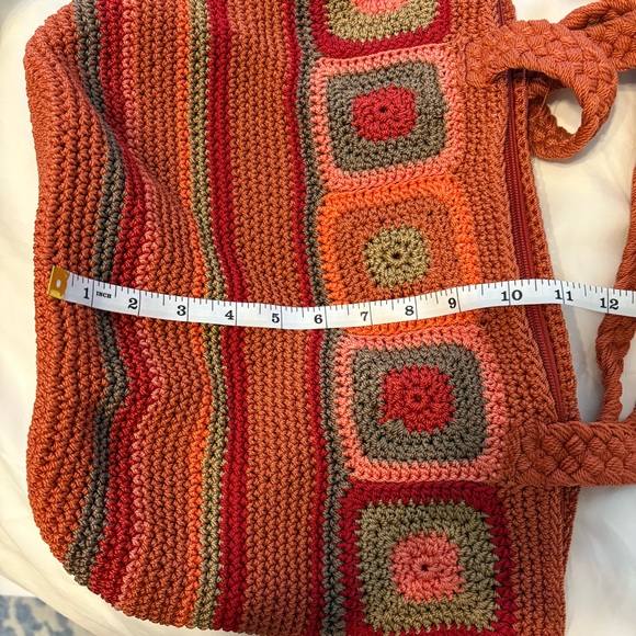 The Sak Orange and Red Crochet Bohemian Tote Bag - Picture 6 of 9